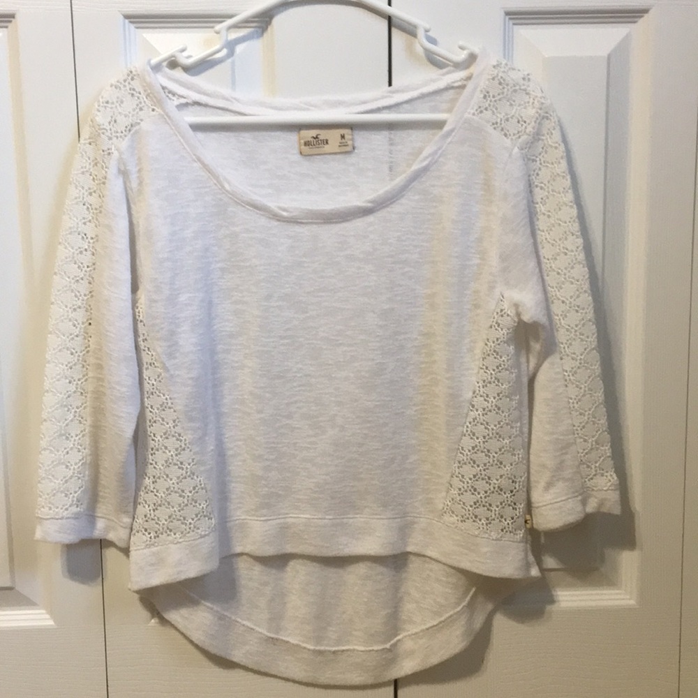 Sheer white Hollister crop top
